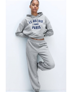 Спортивные брюки с завышенной талией, серый H&m