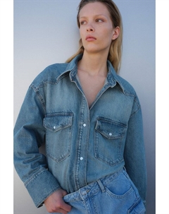 Джинсовая блузка оверсайз, синий H&m