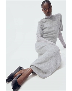 Длинное трикотажное платье, серый H&m