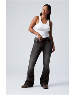 Низкие расклешенные джинсы пламя, черный Weekday