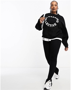 Черные леггинсы с разрезами по бокам DESIGN Curve Asos