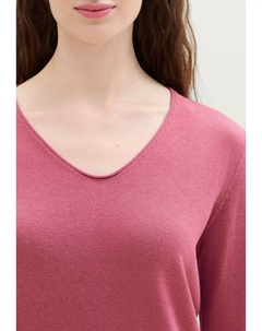 Вязаный свитер BASIC V-NECK, розовый Tom tailor