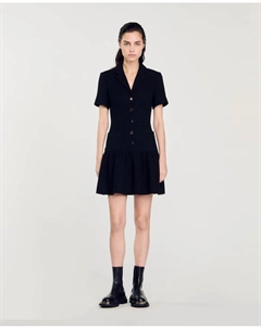 Короткое твидовое платье, черный Sandro