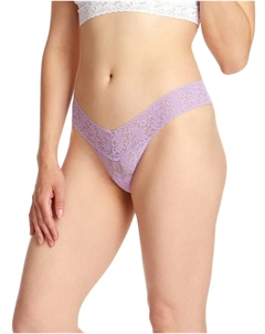 Кружевные стринги V-образной формы с низкой посадкой, сиреневый Hanky panky
