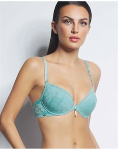 Бюстгальтер пуш-ап с кружевом, зеленый Selmark