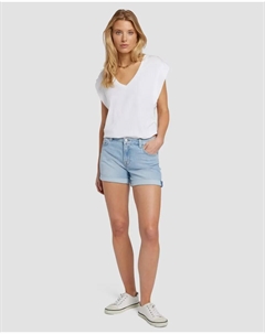 Женские шорты средней посадки со средней посадкой, светло-голубой 7 for all mankind