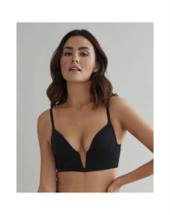 Бюстгальтер на косточках с глубоким вырезом, черный Selmark