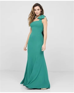 Длинное платье с бантом на бретеле, зеленый Veneno en la piel