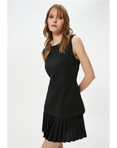 Повседневное платье CREW NECK SLEEVELESS PLEATED, черный Koton
