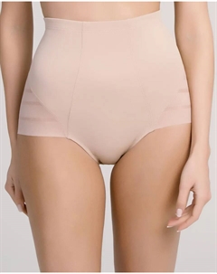 Трусики-пояс средней длины с высокой талией из атласной микрофибры и тюля, цвет Natural Dim