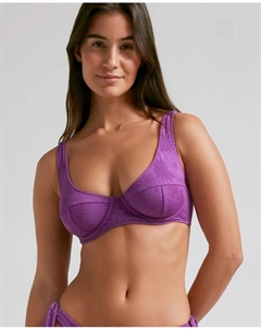 Фиолетовый бикини-бюстгальтер-балконет с жаккардовой структурой и широкими регулируемыми бретелями, фиолетовый Robin collection