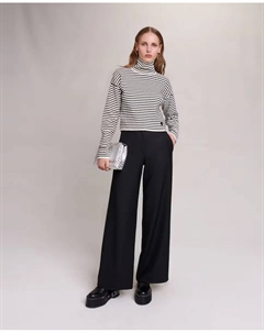 Однотонные женские расклешенные брюки с карманами, черный Maje