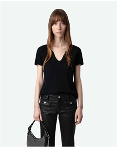 Женский кашемировый свитер Celsy с короткими рукавами, черный Zadig&voltaire