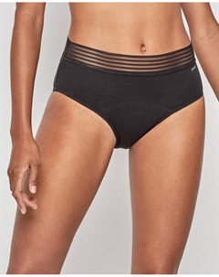 Высокие менструальные трусики из эко-ткани с высокой впитываемостью, черный Gisela