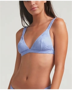 Бюстгальтер бикини Touch Paradiso с треугольными чашечками из структурированной ткани и съемными поролоновыми вставками, синий Robin collection