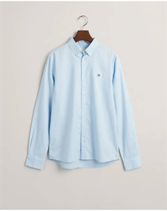 Однотонная рубашка с длинными рукавами, синий Gant