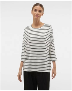 Женский свободный пуловер с рукавом 3/4, белый Vero moda