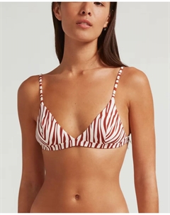 Спортивный бюстгальтер бикини с треугольными чашечками Zebra, съемными поролонами и регулируемыми бретелями, красный Robin collection