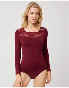Женская термофутболка с кружевными деталями и длинными рукавами, цвет Granate Ysabel mora