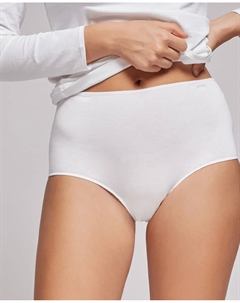 Однотонные высокие трусы из органического хлопка, белый Gisela