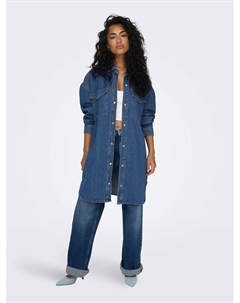 Рубашка ONLFLOYD LS OVS DNM SHIRT RED AZG, синий Only