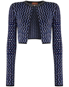 Кардиган с узором зигзаг и пайетками, синий Missoni