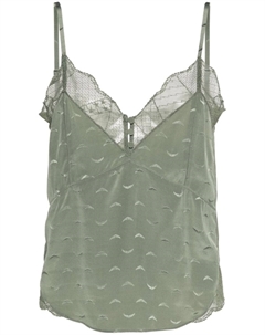 Шелковый топ с жаккардовым логотипом, зеленый Zadig&voltaire