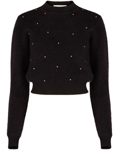 Свитер из мохеровой смеси с заклепками, черный Nina ricci