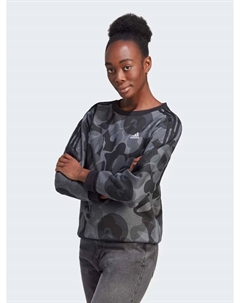 Блуза Sportswear Floral Graphic 3-Stripes Fleece, черный Adidas