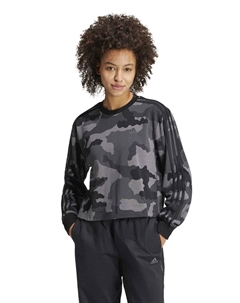 Блуза Sportswear Essentials 3-Stripes Camo-Print Cropped, черный Adidas