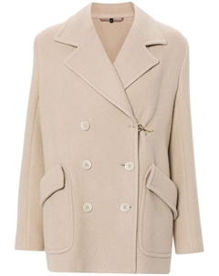 Двубортное пальто, нейтральный цвет Fay