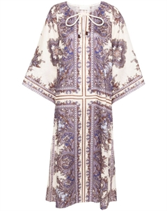 Льняной платье-кафтан Ottie, нейтральный цвет Zimmermann