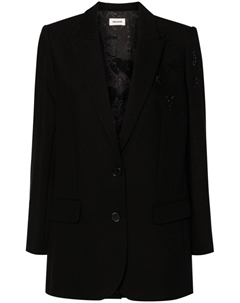 Блейзер, украшенный стразами, черный Zadig&voltaire