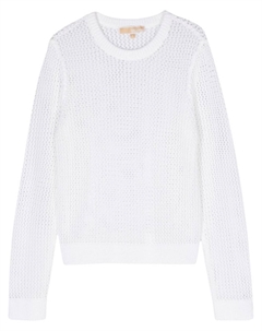 Джемпер рыхлой вязки с круглым вырезом, белый Michael michael kors
