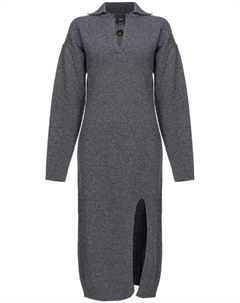 Трикотажное платье миди с косым воротником, серый Pinko