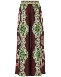 Брюки палаццо с принтом, коричневый La doublej