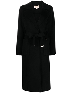 Двубортное пальто с поясом, черный Michael michael kors