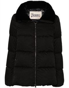 Пуховик с меховым воротником, черный Herno