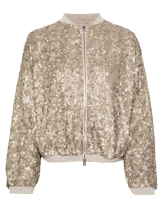 Куртка-бомбер на молнии с пайетками, золотистый Herno