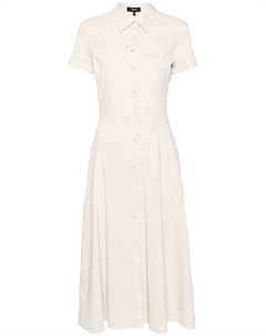 Платье-рубашка миди с короткими рукавами, нейтральный цвет Theory