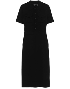 Платье миди в стиле милитари, черный Theory