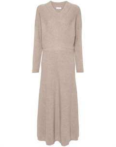 Макси-платье из трикотажного полотна, коричневый Brunello cucinelli