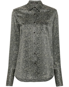 Шелковая рубашка с абстрактным принтом, черный Ermanno scervino