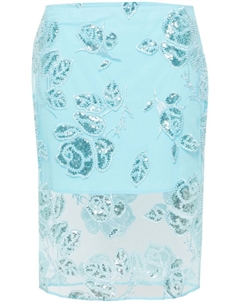 Сетчатая юбка с цветочной вышивкой, синий Rotate birger christensen