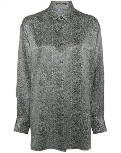 Шелковая рубашка с рисунком в елочку, черный Ermanno scervino