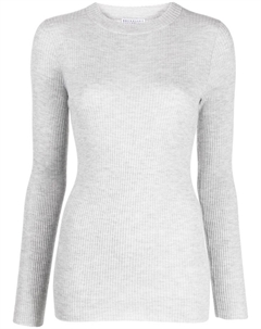 Трикотажный топ с эффектом металлик, серый Brunello cucinelli