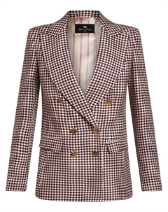 Двубортный пиджак с узором «гусиная лапка», белый Etro