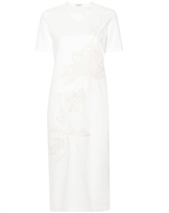 Платье миди с пайетками, белый Brunello cucinelli