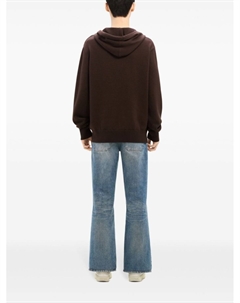 Courrèges шерстяное худи на молнии, коричневый Courreges