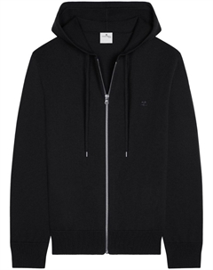 Courrèges шерстяное худи на молнии, черный Courreges